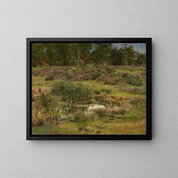 Una estudio realizado en el pastizal de ovejas en Namen - Worthington Whittredge — cuadro enmarcado en la pared