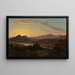 Vista del amanecer sobre Drachenfels desde Rolandseck - Worthington Whittredge — cuadro enmarcado en la pared