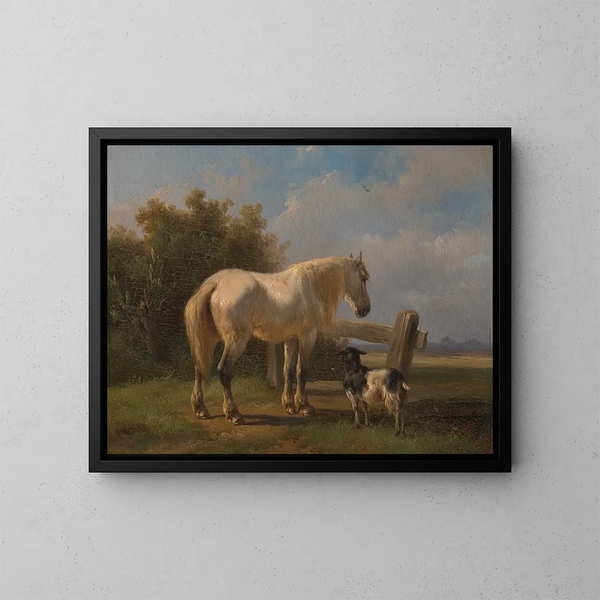 Caballo en el prado - Wouterus Verschuur — cuadro enmarcado en la pared