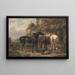 Horses in front of a stable - Wouterus Verschuur — framed artwork on a wall