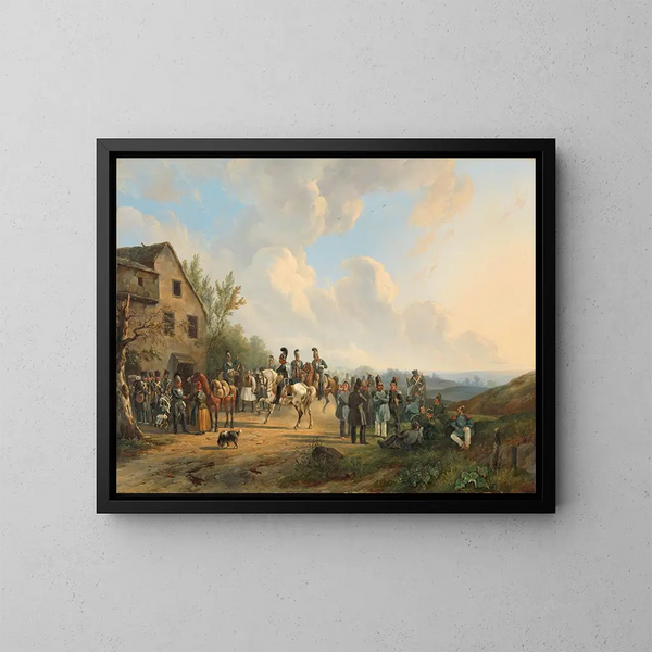 Escena de la campaña de diez días contra la revuelta belga, agosto de 1831 - Wouterus Verschuur — cuadro enmarcado en la pared