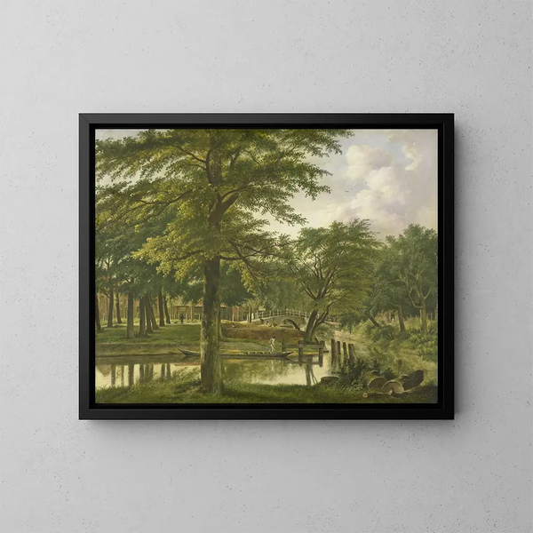 Vista de la Nieuwe Gracht cerca del Bolwerk de Haarlem - Wybrand Hendriks — cuadro enmarcado en la pared