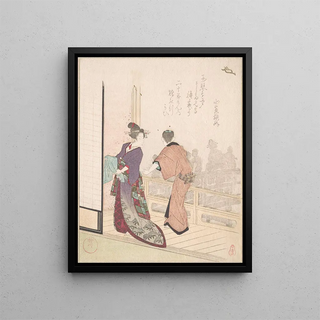 Yanagawa Shigenobu - Scene on the Veranda of a Teahouse.webp