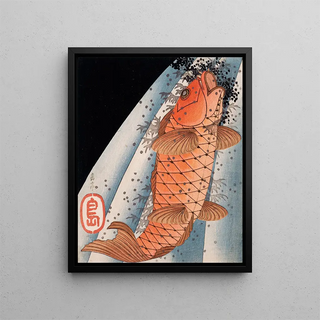 Yashima Gakutei - Carp Swimming up a Waterfall.webp