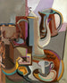Still life with coffee pot and fruits – Youla Chapoval — artwork view