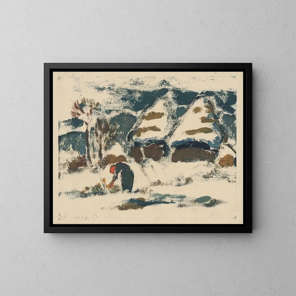 Mountain landscape painting with a view - Zolo Palugyay — framed artwork on a wall