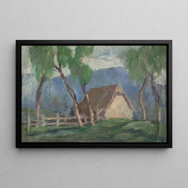 Paisaje con abedules - Zolo Palugyay — cuadro enmarcado en la pared