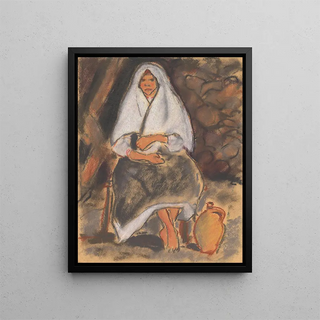 Zolo Palugyay - Seated Girl with a Jug.webp