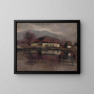 Zolo Palugyay - Sketch of a Landscape with a Lake.webp