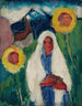 Esquisse d'une femme parmi les tournesols - Zolo Palugyay — vista de la obra