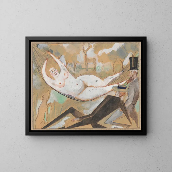 in a hammock - Zygmunt Waliszewski — framed artwork on a wall