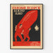 Póster de propaganda soviética rojo y negro diseño vintage