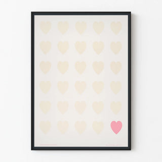 Wall Poster Hearts in Softness - Minimalist Design