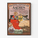 Póster vintage de la estación termal de Aquisgrán y Aachen-Burtscheid