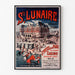Póster vintage Bretaña – Saint-Lunaire, baños de mar, presentado en un marco delgado sobre una pared clara.