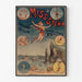 Vintage circus poster Miss Stena—Descent of Absalon—framed in a thin frame on a light wall.
