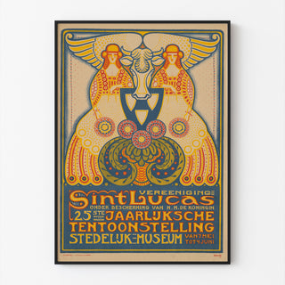 Cartel de exposición – Sint Lucas, 1916 – Albert Hahn, mostrado en un marco delgado sobre una pared clara.