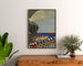 Vintage Marseille – Côte d’Azur – Roger Broders poster, framed above a wooden sideboard between plants.