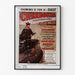 Póster Normandía vintage – Cherbourg, chemins de fer de l’Ouest, presentado en un marco fino sobre una pared clara.
