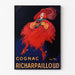 Póster publicitario vintage Cognac Richarpailloud, presentado en un marco fino sobre una pared clara.