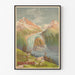 Póster escolar antiguo – Mer de Glace – Hugo d’Alési, presentado en un marco fino sobre una pared clara.