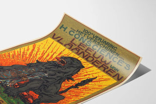 Vintage poster celebrating the centenary of 'De Leeuw van Vlaanderen' by H. Conscience