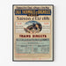 Vintage travel poster – Bagnoles thermal waters, shown in a slim frame on a light wall.