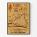 Vintage Circuit d'Anjou, walking poster in a thin frame on a light wall.