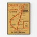 Póster vintage Circuit du Gâtinais, marche, enmarcado en una pared clara con marco fino.