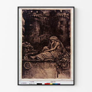 Póster vintage Emprunt de Verdun... 6%, presentado en un marco fino sobre una pared clara.