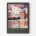 Vintage Font-Romeu ski poster, displayed in a slim frame on a light wall.