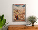 Vintage Gavarnie Chemin de fer d’Orléans poster, framed above a wooden dresser between plants.