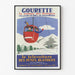 Vintage Gourette Télévoiture poster, shown in a thin frame on a pale wall.