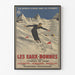 Póster vintage Les Eaux-Bonnes, deportes de invierno, presentado en un marco fino sobre una pared clara.