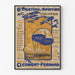Vintage aviation meeting poster, Clermont-Ferrand, shown in a slim frame on a light wall.