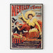 Póster vintage Neuilly, fiesta de las flores, 1890, presentado enmarcado con marco delgado sobre una pared clara.