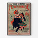 Vintage Nîmes poster, charity festivities, displayed in a thin frame on a light wall.