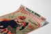 Vintage Nîmes poster, charity festivities, shown on a curved sheet, perspective view.