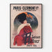Póster vintage Paris-Clermont, temporada de invierno, presentado en un marco fino sobre una pared clara.