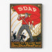 Vintage Stemt SDAP election poster, shown in a thin frame on a light wall.