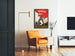 Vintage Stemt SDAP election poster, framed in a living room with an orange armchair and a floor lamp.