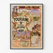 Vintage Touraine poster, Loire castles, shown in a slim frame on a pale wall.