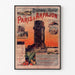Póster vintage Tramway Paris-Arpajon, enmarcado con marco delgado sobre una pared clara.