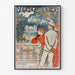 Vintage Vernet-les-Bains Canigou poster, displayed in a slim frame on a light wall.