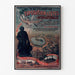 Vintage poster Vincennes, railway fiftieth anniversary, shown in a slim frame on a light wall.