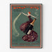 Cartel vintage Woman and Wine, Princess’s Theatre, presentado en un marco delgado sobre una pared clara.