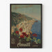 Póster vintage de la Costa Amalfitana en Nápoles