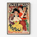 Póster vintage de ballet pantomima Nápoles en los Folies Bergère