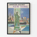 Póster vintage de American Airlines Nueva York Estatua de la Libertad