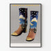 American Porcelain Poster - Western Boots in Porcelain